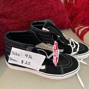 Vans Black and White High-Top Sneakers